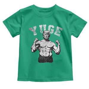Yuge Muscular Flex Trump Toddler T Shirt Funny Patriotic Vintage Workout Gym Weight Lifting Motivational TS10 Irish Green Print Your Wear
