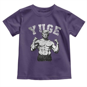 Yuge Muscular Flex Trump Toddler T Shirt Funny Patriotic Vintage Workout Gym Weight Lifting Motivational TS10 Purple Print Your Wear