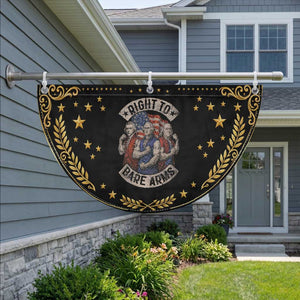 Funny Right to Bare Arms Founding Fathers Patriotic Fan Flag 4th of July Celebrations