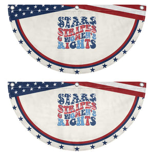 Stars Stripes And Women Rights Patriotic Fan Flag Groovy Retro 4th Of July