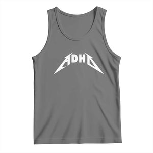 ADHD Tank Top Funny Heavy Metal Rock Music Design Meme TS10 Black Heather Print Your Wear