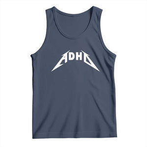 ADHD Tank Top Funny Heavy Metal Rock Music Design Meme TS10 Navy Print Your Wear