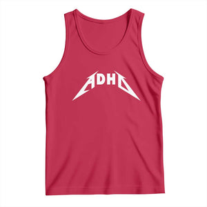 ADHD Tank Top Funny Heavy Metal Rock Music Design Meme TS10 Red Print Your Wear