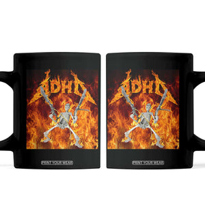 Funny Skeleton ADHD Coffee Mug Meme Flames Neurodivergent Gen Z TS10 Black Print Your Wear