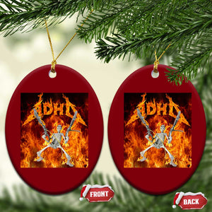 Funny Skeleton ADHD Ceramic Ornament Meme Flames Neurodivergent Gen Z TS10 Print Your Wear