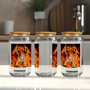 Funny Skeleton ADHD Glass Can Meme Flames Neurodivergent Gen Z TS10 Print Your Wear
