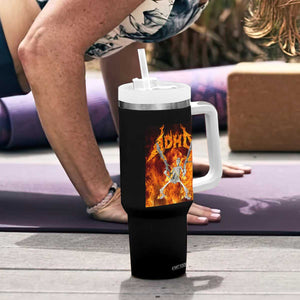 Funny Skeleton ADHD Tumbler With Handle Meme Flames Neurodivergent Gen Z TS10 Print Your Wear