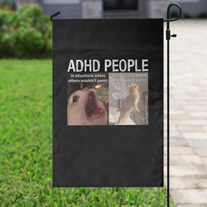 ADHD Cat Meme Garden Flag Funny Panic Cat Mental Health Awareness TS10 Print Your Wear