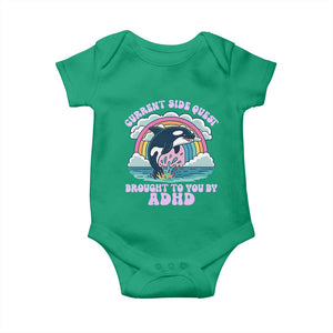 Side Quest ADHD Baby Onesie Funny Neurodivergent Meme TS10 Irish Green Print Your Wear