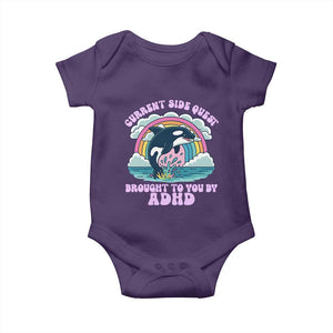 Side Quest ADHD Baby Onesie Funny Neurodivergent Meme TS10 Purple Print Your Wear