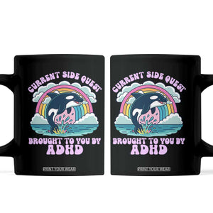 Side Quest ADHD Coffee Mug Funny Neurodivergent Meme TS10 Black Print Your Wear