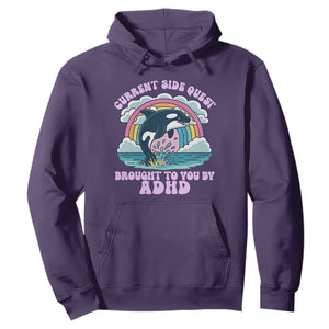 Side Quest ADHD Hoodie Funny Neurodivergent Meme TS10 Purple Print Your Wear