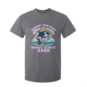 Side Quest ADHD T Shirt For Kid Funny Neurodivergent Meme TS10 Charcoal Print Your Wear