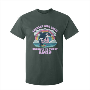 Side Quest ADHD T Shirt For Kid Funny Neurodivergent Meme TS10 Dark Forest Green Print Your Wear