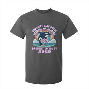 Side Quest ADHD T Shirt For Kid Funny Neurodivergent Meme TS10 Dark Heather Print Your Wear