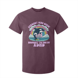 Side Quest ADHD T Shirt For Kid Funny Neurodivergent Meme TS10 Maroon Print Your Wear