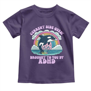 Side Quest ADHD Toddler T Shirt Funny Neurodivergent Meme TS10 Purple Print Your Wear