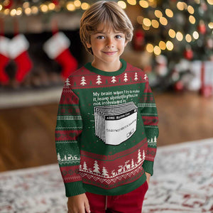 ADHD Meme Knit Sweatshirt Funny System Error Neurodivergent Humor TS10 Christmas Print Your Wear