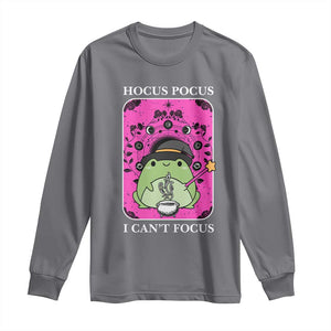 ADHD Meme Long Sleeve Shirt Neurodivergent Wizard Frog I Cant Focus TS10 Charcoal Print Your Wear