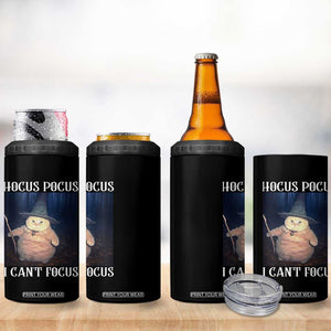 ADHD Cat Meme 4 in 1 Can Cooler Tumbler Neurodivergent Wizard Cat I Cant Focus TS10 Print Your Wear