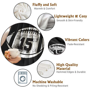 Personalized Football Game Day Throw Blanket Custom Number Cute Senior Mom Mama TS10 Print Your Wear