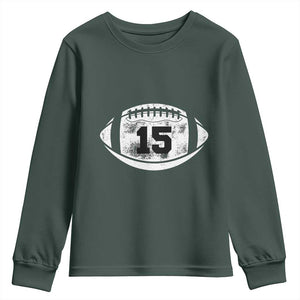 Personalized Football Game Day Youth Sweatshirt Custom Number Cute Senior Mom Mama TS10 Dark Forest Green Print Your Wear