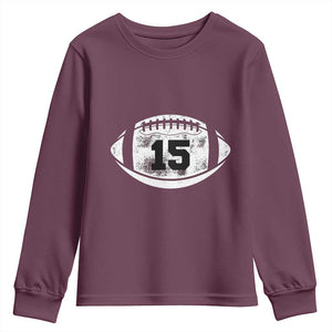 Personalized Football Game Day Youth Sweatshirt Custom Number Cute Senior Mom Mama TS10 Maroon Print Your Wear
