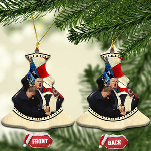 Trump 2024 Christmas Ornament with Raised Fist Stained Glass American Pride Keepsake TS10 Christmas Tree Stained Glass Print Your Wear