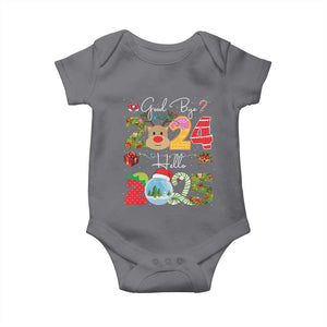 New Year 2025 Baby Onesie Merry Christmas Good Bye 2024 Hello 2025 TS10 Charcoal Print Your Wear
