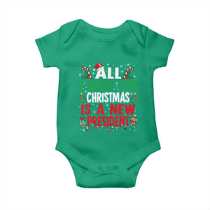 All I Want for Christmas Is A New President Baby Onesie Subtle FDT Sarcastic Holiday TS10 Irish Green Print Your Wear