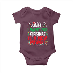 All I Want for Christmas Is A New President Baby Onesie Subtle FDT Sarcastic Holiday TS10 Maroon Print Your Wear