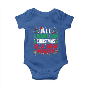 All I Want for Christmas Is A New President Baby Onesie Subtle FDT Sarcastic Holiday TS10 Royal Blue Print Your Wear