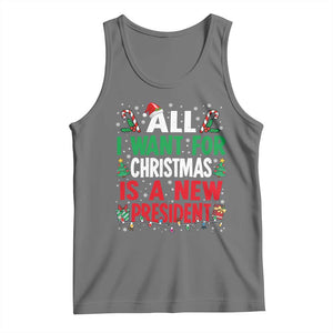 All I Want for Christmas Is A New President Tank Top Subtle FDT Sarcastic Holiday TS10 Black Heather Print Your Wear