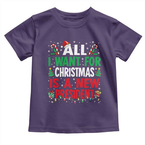 All I Want for Christmas Is A New President Toddler T Shirt Subtle FDT Sarcastic Holiday TS10 Purple Print Your Wear
