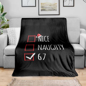 67 Christmas Throw Blanket Funny Nice Naughty Six Seven 6 7 Meme Brain Rot TS10 Print Your Wear