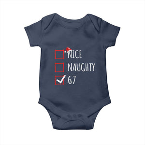 67 Christmas Baby Onesie Funny Nice Naughty Six Seven 6 7 Meme Brain Rot TS10 Navy Print Your Wear