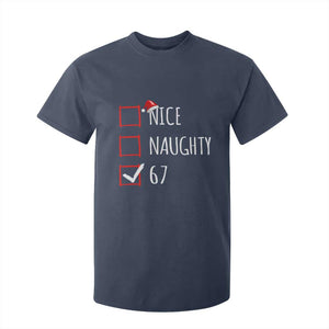 67 Christmas T Shirt For Kid Funny Nice Naughty Six Seven 6 7 Meme Brain Rot TS10 Navy Print Your Wear