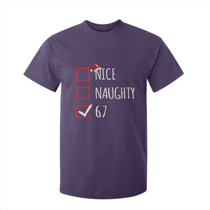 67 Christmas T Shirt For Kid Funny Nice Naughty Six Seven 6 7 Meme Brain Rot TS10 Purple Print Your Wear