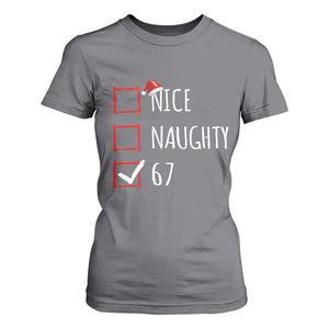 67 Christmas T Shirt For Women Funny Nice Naughty Six Seven 6 7 Meme Brain Rot TS10 Charcoal Print Your Wear