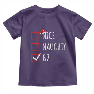 67 Christmas Toddler T Shirt Funny Nice Naughty Six Seven 6 7 Meme Brain Rot TS10 Purple Print Your Wear