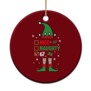 67 Christmas Ceramic Ornament Funny Six Seven Meme Brainrot Nice Naughty 6 7 Elf Custome TS10 1pc Red Print Your Wear