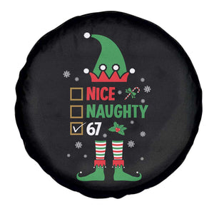67 Christmas Spare Tire Cover Funny Six Seven Meme Brainrot Nice Naughty 6 7 Elf Custome TS10 Print Your Wear