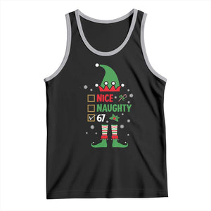 67 Christmas Tank Top Funny Six Seven Meme Brainrot Nice Naughty 6 7 Elf Custome TS10 Black Athletic Heather Print Your Wear