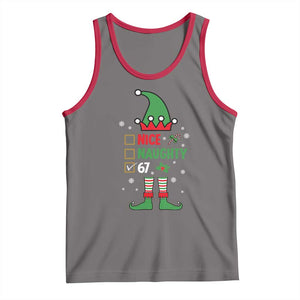 67 Christmas Tank Top Funny Six Seven Meme Brainrot Nice Naughty 6 7 Elf Custome TS10 Deep Heather Red Print Your Wear