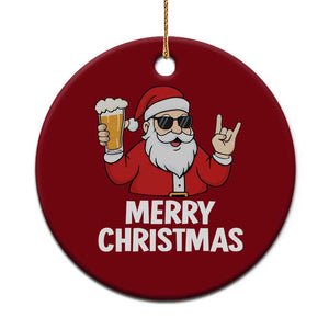Merry Christmas Funny Santa Drinking Beer Ceramic Ornament TS10 1pc Red Print Your Wear