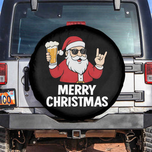 Merry Christmas Funny Santa Drinking Beer Spare Tire Cover TS10 No hole Black Print Your Wear