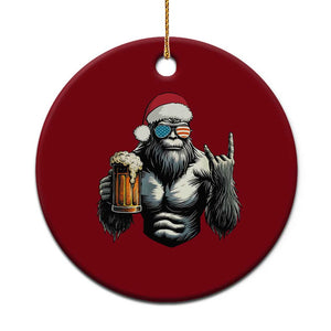 Bigfoot Christmas Ceramic Ornament Most Wonderful Xmas Sasquatch Beer - Print Your Wear