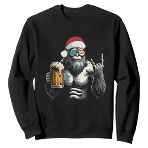 Bigfoot Christmas Sweatshirt Most Wonderful Xmas Sasquatch Beer TS10 Black Print Your Wear