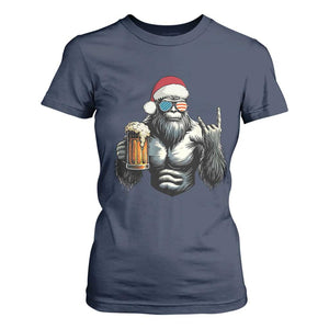 Bigfoot Christmas T Shirt For Women Most Wonderful Xmas Sasquatch Beer TS10 Navy Print Your Wear