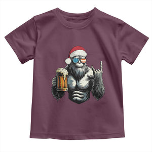 Bigfoot Christmas Toddler T Shirt Most Wonderful Xmas Sasquatch Beer TS10 Maroon Print Your Wear